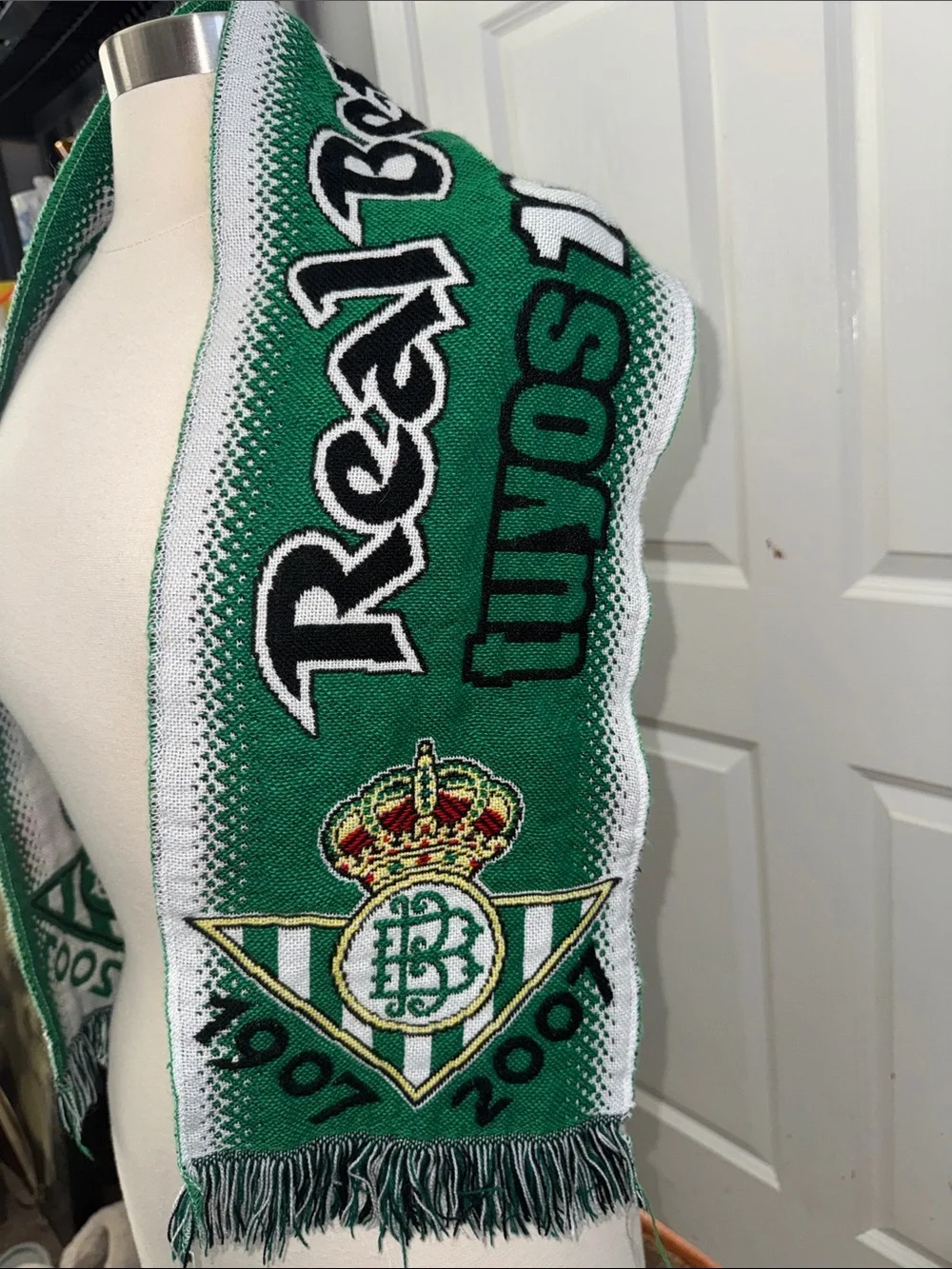 Real Betis Balompié 1907–2007 Centennial Soccer Football Scarf Green White